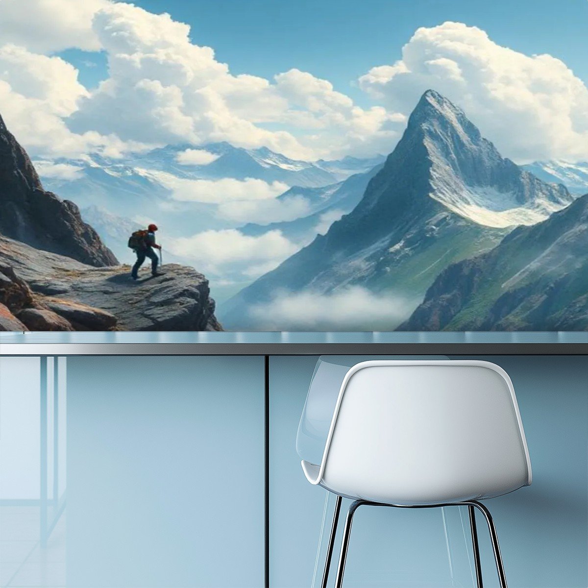 "Lone Walking On Path 5" Removable Mural Wallpaper