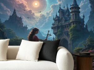 "Lone Walking On Path 3" Mural Removable Wallpaper