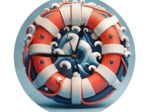 Cute Waves Life Buoy Wall Clock