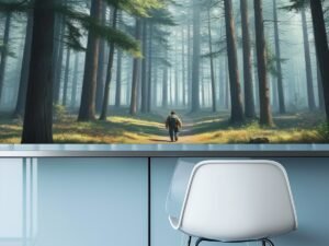 "Lone Waking On Path 7" Mural Removable Wallpaper