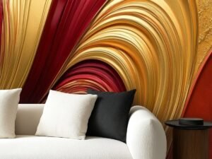 Abstract Flame Textured Ribbon Peel and Stick Wallpaper