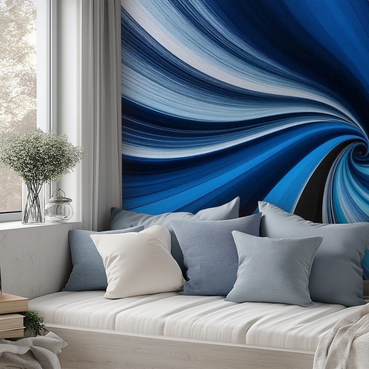 Blue Swirls 1L Peel and Stick Wallpaper - Image 3