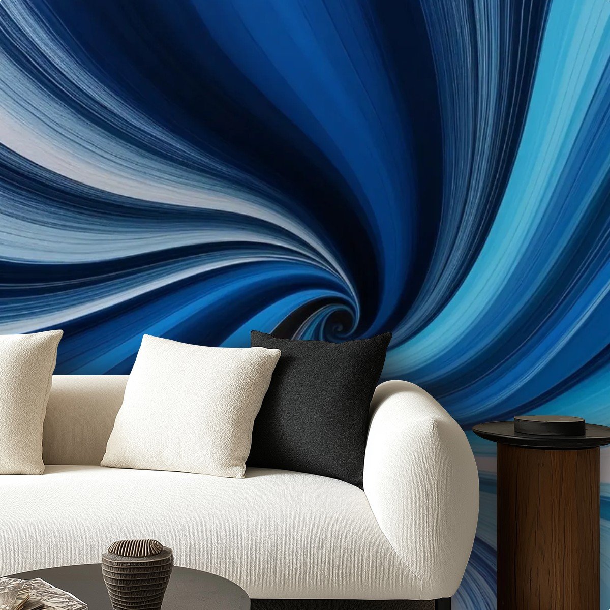 Blue Swirls 1C Peel and Stick Wallpaper