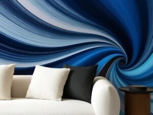 Blue Swirls 1L Peel and Stick Wallpaper - 60"x50"
