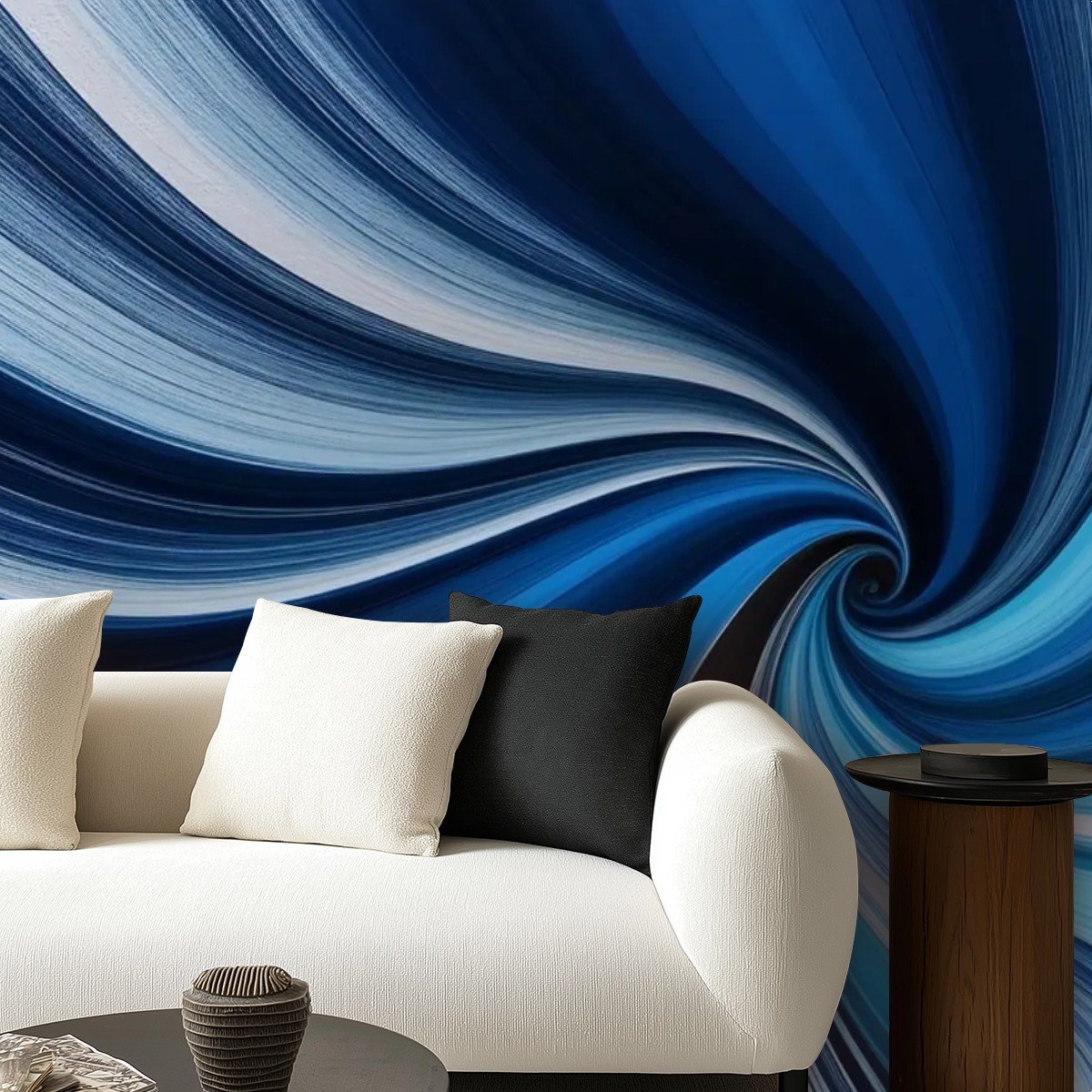 Blue Swirls 1L Peel and Stick Wallpaper