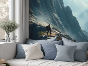 "Lone Walking On Path 4" Mural Removable Wallpaper
