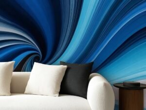 Blue Swirls 1R Peel and Stick Wallpaper - 60"x50"