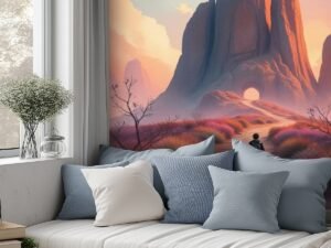 "Lone Walking On Path 8" Mural Removable Wallpaper