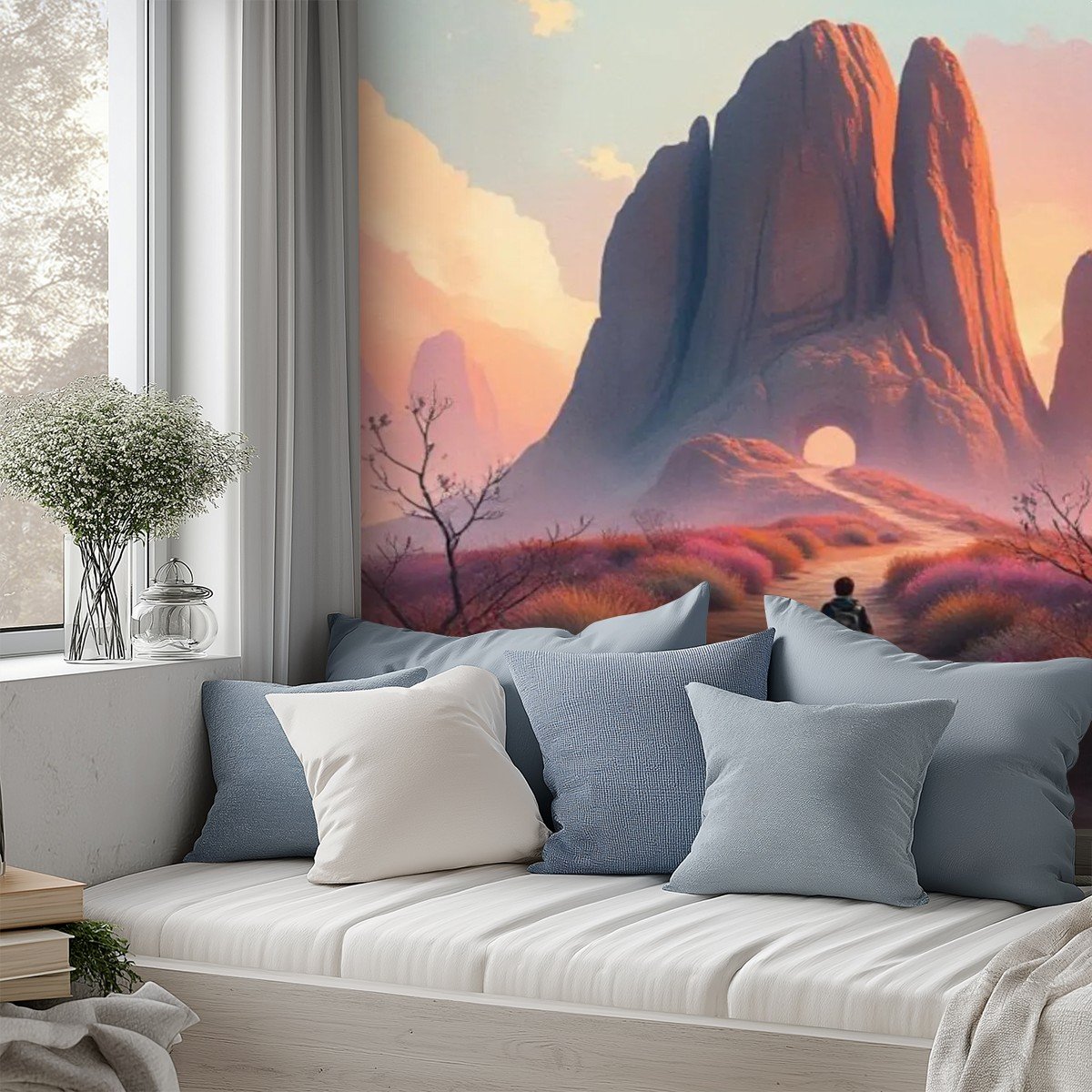 "Lone Walking On Path 8" Mural Removable Wallpaper